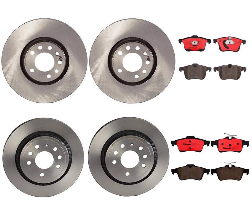 SAAB Volvo Brake Pads and Rotors Kit - Front and Rear (314mm/292mm) (Ceramic) 31341331 - Brembo 2904678KIT